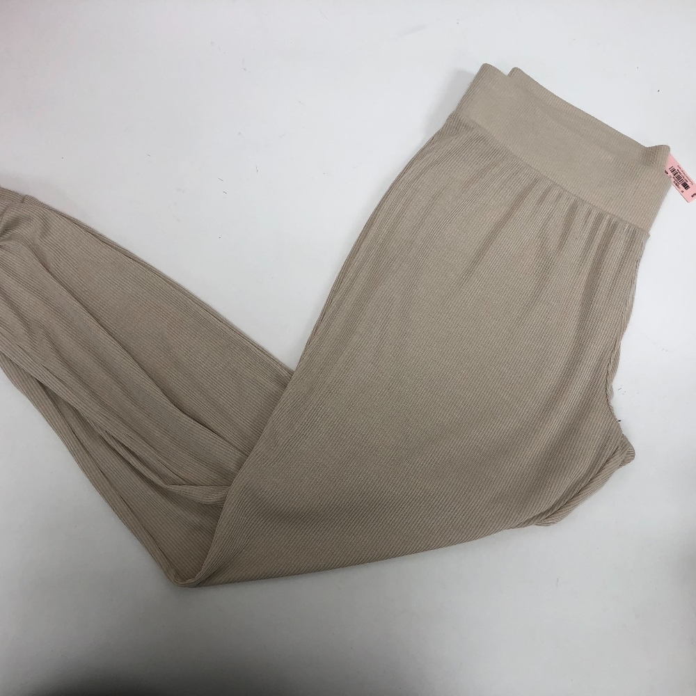 Pink Ribbed Sweatpants